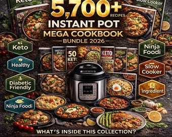 Instant Pot Pressure Mega Cookbook Bundle: 5,700+ Diet Keto, Healthy Recipes