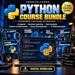 Python Course Bundle | AI Agents, DeepEval, Machine Learning, Pandas & Game Development | Complete Set | Digital Download