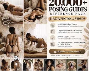 18 000+ Boudoir Poseringsreferenser för Fotografering – 75 GB Foton & Videor