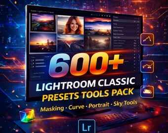 600 Lightroom Classic Presets Tools Pack – Masking, Curve, Portrait, Sky Tools (LR & LRC)