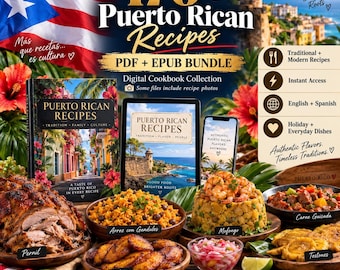 470+ Total Recipes Puerto Rican Cookbook Bundle + Bonus Holiday Recipes The Real Latin Food