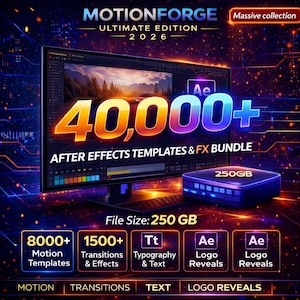 40.000+ After Effects-sjablonen en FX 250 GB Ultimate Motion Graphics-bundel 2026