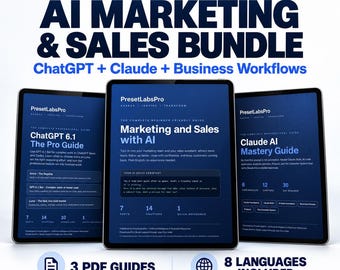 Artificial Intelligence Course, Marketing & Sales, 3 Guides, Claude, ChatGPT Pro, Marketing | AI Lead Generation, Instant Digital Download