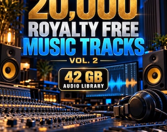 20,000 Royalty Free Music Tracks Bundle Vol. 2, 42 GB Audio Library (Digital Download)