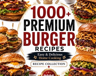 1000 Premium American Burger diet  Recipes Collection PDF Homemade Hamburger Cookbook 2026