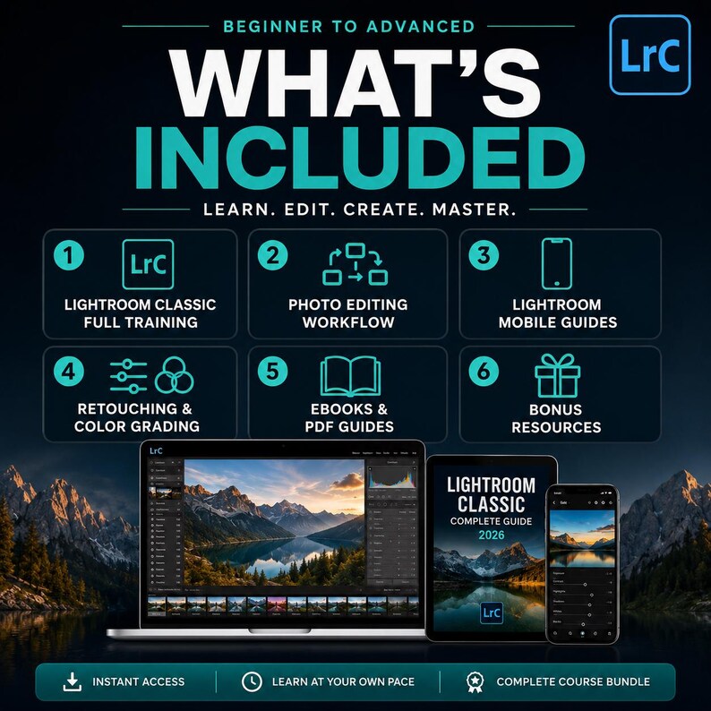 Classsic Tutorial Lightroom Classic Course Bundle 2026, Photo Editing Tutorial ...