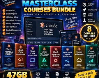 Claude AI-kurspaket – Agenter, automatisering och AI-arbetsflöden (47 GB)