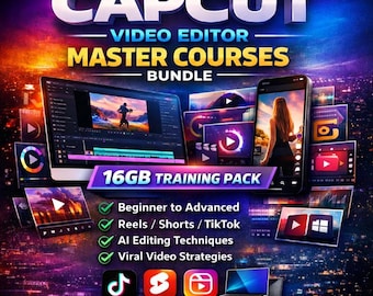 Paquete de cursos avanzados de CapCut / Reels Shorts TikTok + Edición con IA 2026 17 GB