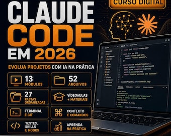 Aprendendo Claude Code em 2026 Curso Digital IA Programação Projetos Terminal Git Portugues