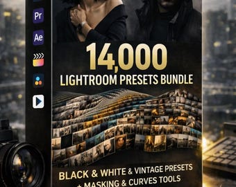 14,000 Lightroom Presets Bundle | Black White  Vintage Presets + Masking  Curves Tools