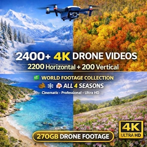 Plus de 2 400 vidéos de stock de drones aériens séquences cinématiques 4K | Utilisation commerciale libre de droits |  320 Go