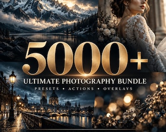 5000+ Photography Bundle: Lightroom Presets, Photoshop Actions, Overlays (Digital Download)