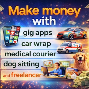 Make Money 196 Gig Apps Medical Couriers Deliveries Catering apps Car Wrap