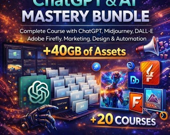 AI Mastery Bundle | ChatGPT, Midjourney, DALL-E Kurse (Digitaler Download)