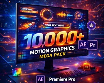 Premiere pro Editing Mega Bundle 10,000+ Assets | LUTs SFX Transitions 10GB 2026