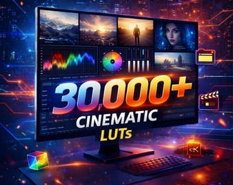 30,000+ Cinematic LUTs Pack, LOG to Rec709, Sony Canon Fuji (30GB Download)