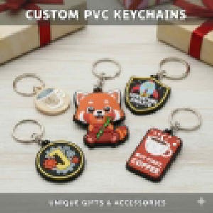 Custom PVC Rubber Keychain, Cartoon Logo Charm, Personalized Gift
