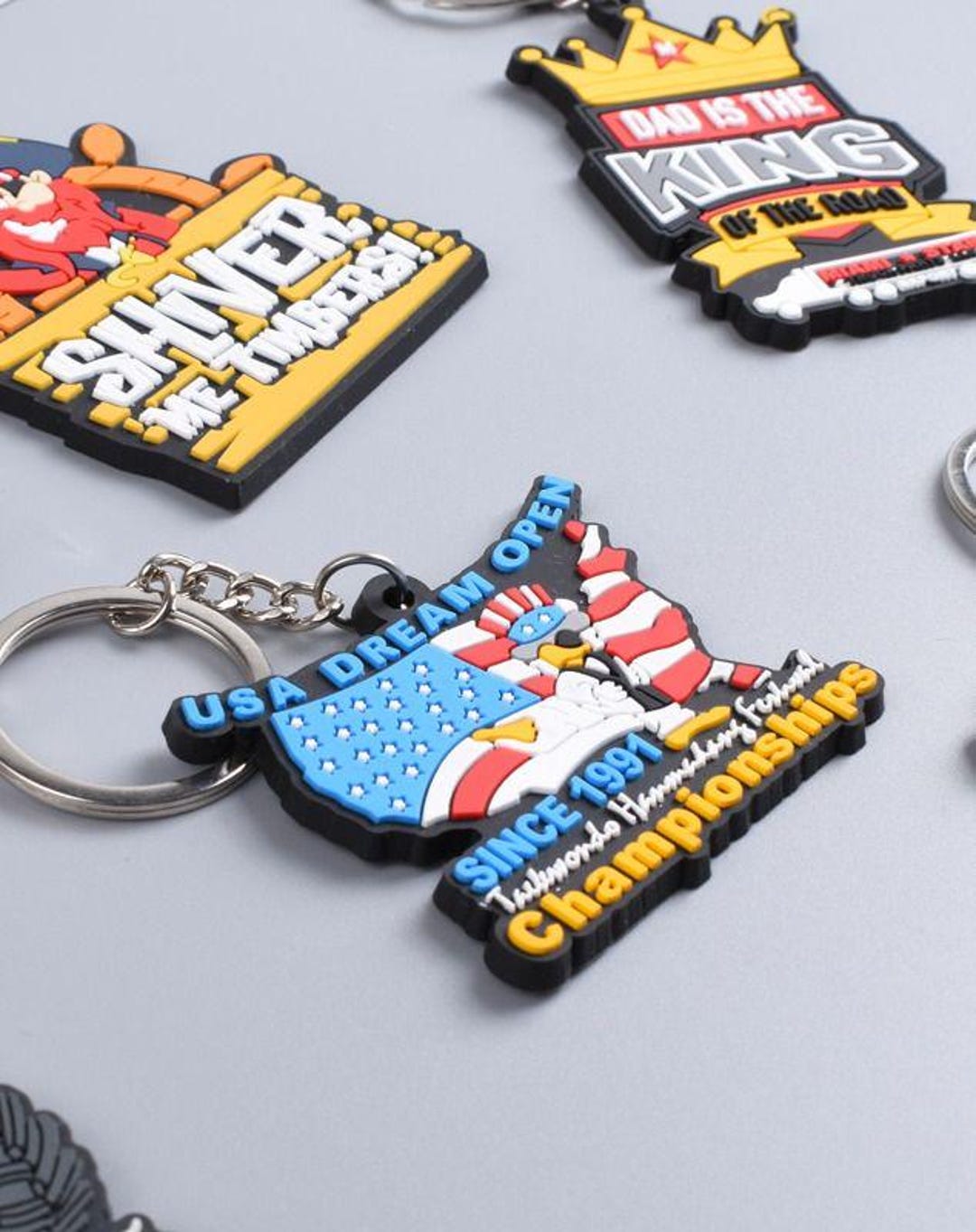 Custom PVC Rubber Keychain • Personalized Logo, Cartoon Charm - Etsy