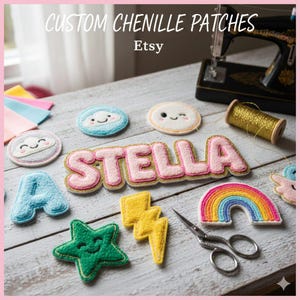 Aangepaste chenille-patches, opstrijkbaar, varsityletter, cijfers, appliqué voor jassen, rugzakken, kleding