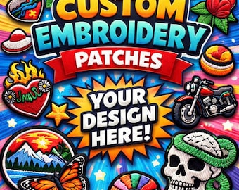 Écusson brodé personnalisé, à repasser ou à coudre, créez le vôtre