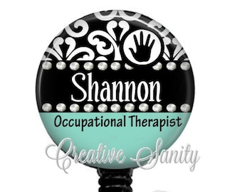 Occupational Therapist Badge Reel, OT Nurse Badge, Occupational Therapy, Retractable Badge Reel, Carabiner, Lanyard