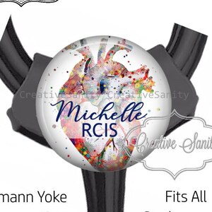 Littmann Stethoscope ID Tag, Anatomical Heart, RCIS Nurse, Cardio Tech, Fits All Stethoscopes at the Yoke, Nurse Stethoscope ID Tag