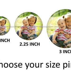 May include: Three round glass photo ornaments with a picture of two children hugging. The ornaments are available in 1.5 inch, 2.25 inch, and 3 inch sizes.
