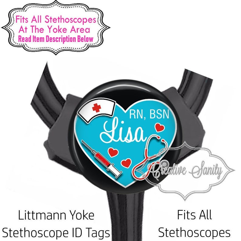 Littmann Stethoscope ID Tag Personalized Nurse Heart Fits Etsy
