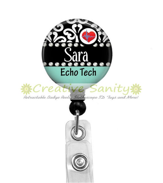 Items similar to Retractable Badge Holder, Personalized Echo Tech