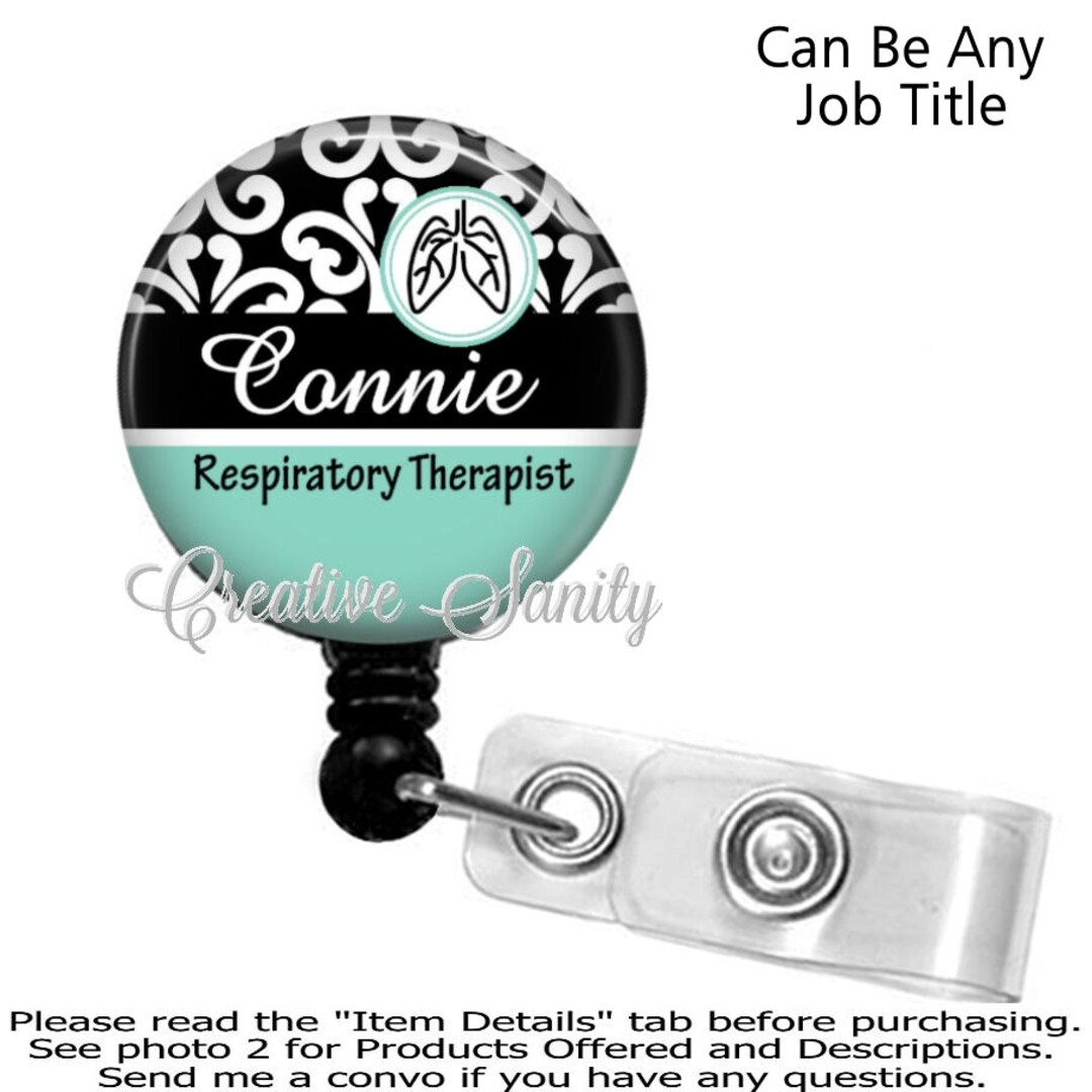 Respiratory Therapist Badge Holder RRT Badge Reel Nurse Etsy