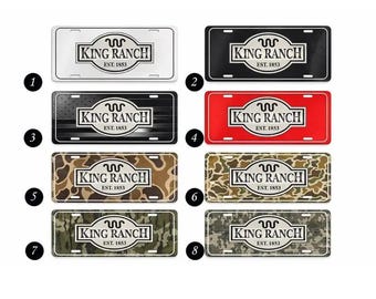King Ranch Custom Aluminum License Plate – Personalized Western Vanity Tag