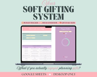 Gift Budget Planner Google Sheets Gift Tracker Spreadsheet Morning Bloom Pastel Edition