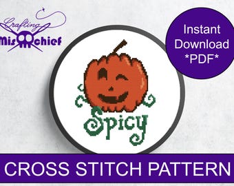 SPICY PUMPKIN SPICE Counted Cross Stitch Pattern Instant Download