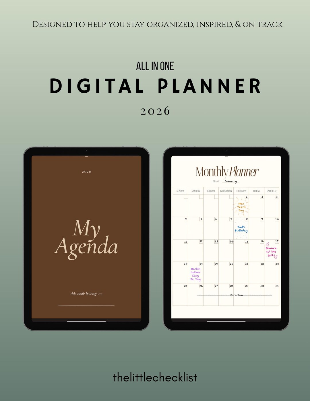 Neutral Minimal Digital Planner | Simple iPad Planner for Goodnotes ...