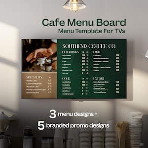 Café TV Menu Board | Animated Canva Templates for Coffee Shops