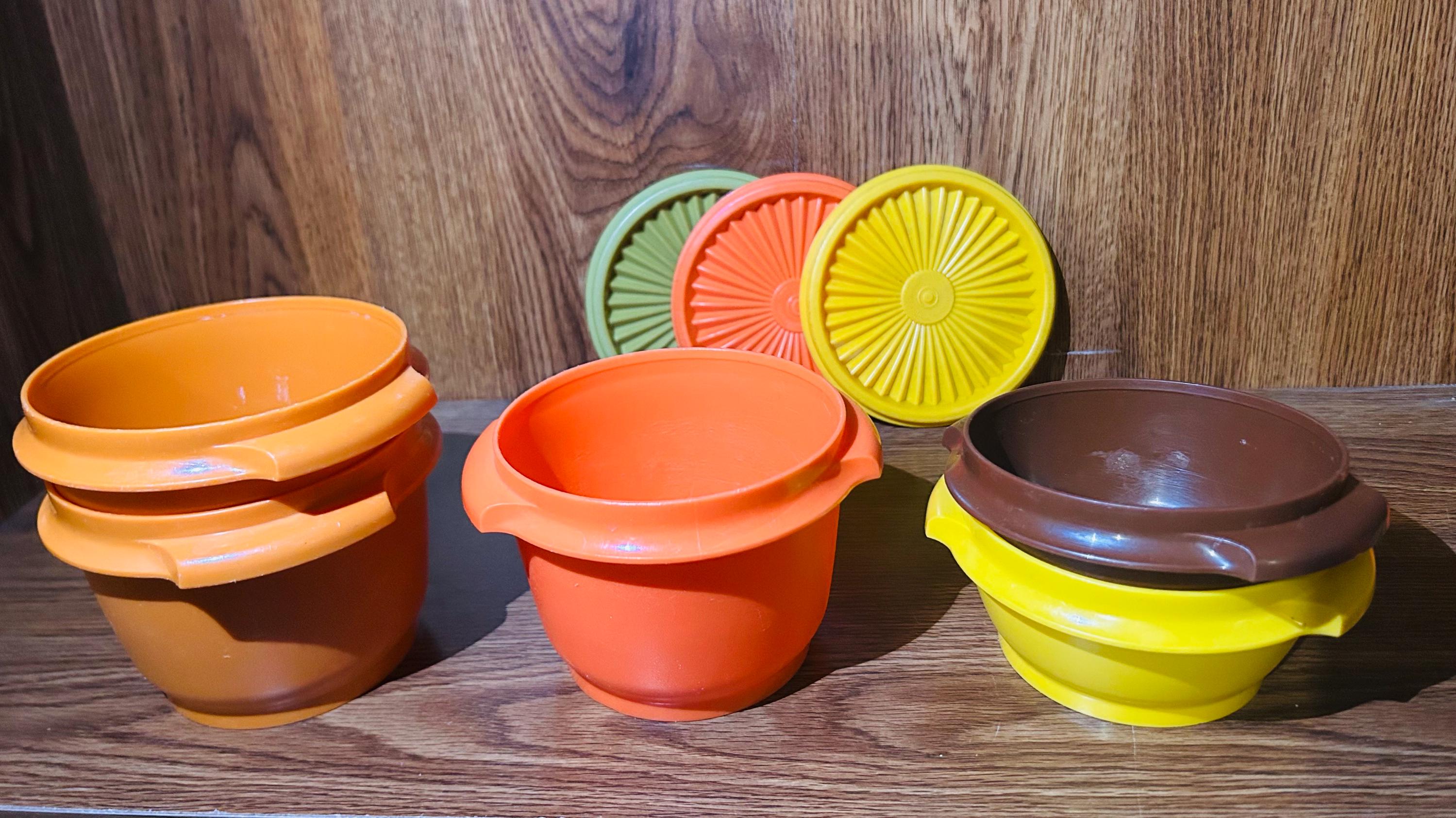Vintage Tupperware Harvest Set | 1970s Orange Avocado Kitchen Storage