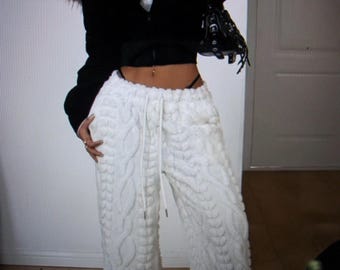Women Warm Fleece Wide-Leg Winter Wear Pant