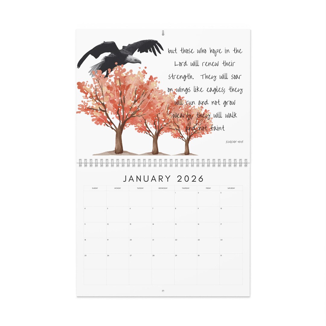2026 Christian Wall Calendar, Bible Verse Art, Inspirational Planner - Etsy