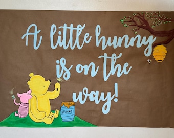 Classic Pooh “A little Hunny is on the way” baby shower banner