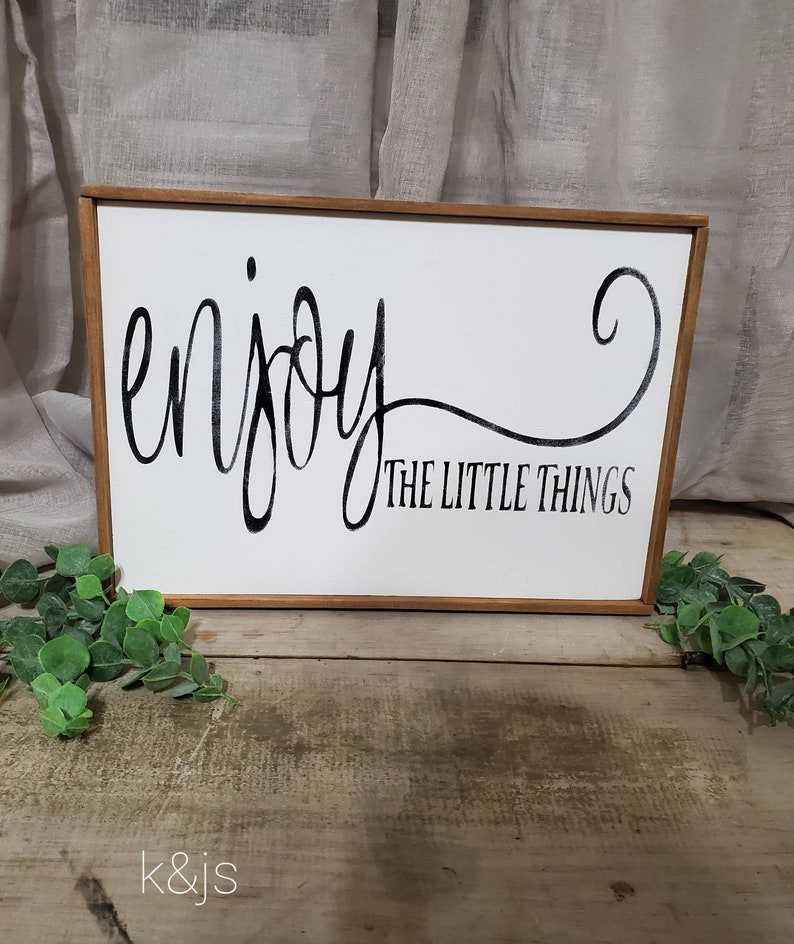 Enjoy the Little Things Wood Sign Farmhouse Sign Family - Etsy