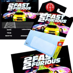 2 Fast 2 Furious Digitale Einladungsvorlagen / Banner Vorlagen