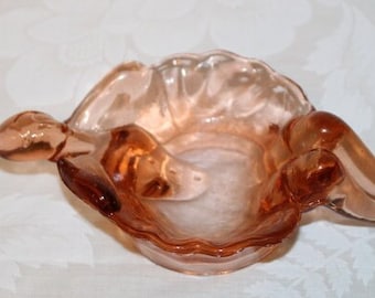 Art Deco Nude Pin Up Girl Lady Fan Dancer Burlesque Glass Ashtray Vintage Decor