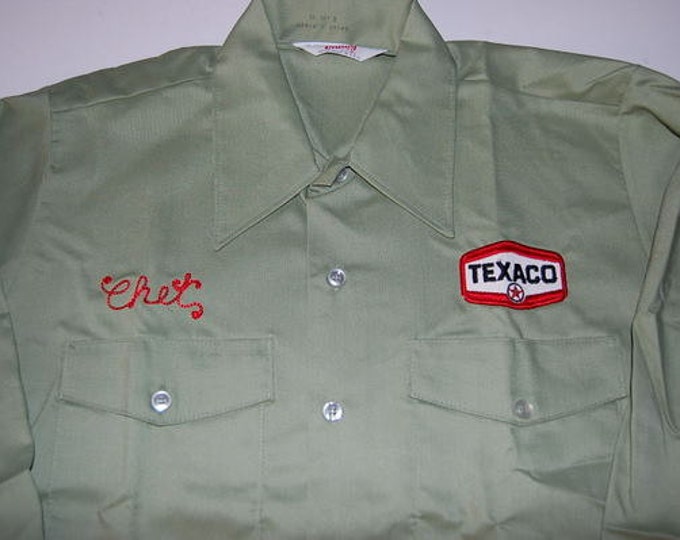 Texaco Gas Station Vintage Work Shirt Etsy