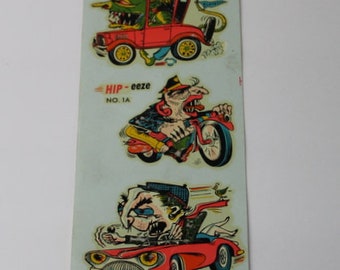 1960s Hot Rod Biker Art Water Decals by HIP - eeze Set of 3 Ed Roth Style Art