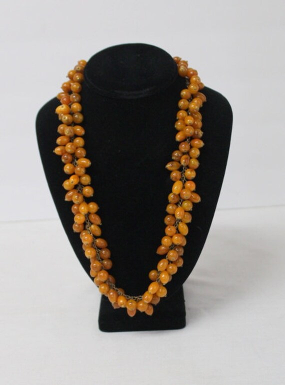 Vintage 40s Bead Necklace Chunky Runway Design Fab