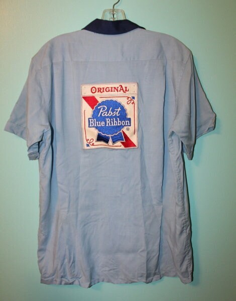 Vintage Pabst Blue Ribbon Beer Bowling Shirt Deadstock Medium 