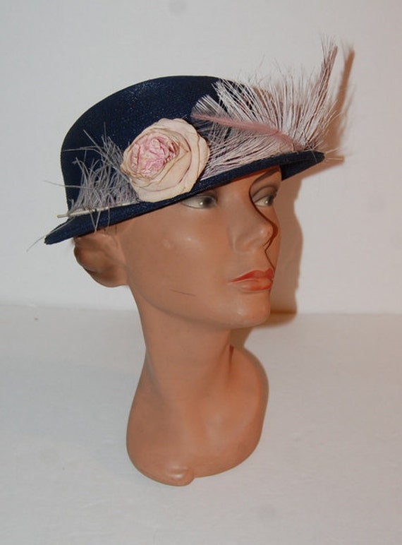 Bergdorf Goodman Vintage 30s 40s Straw Hat Chas A… - image 2