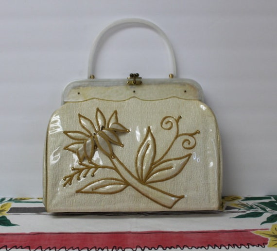 Lucite Flower Purse Stunning 50s Beauty Plastic C… - image 1