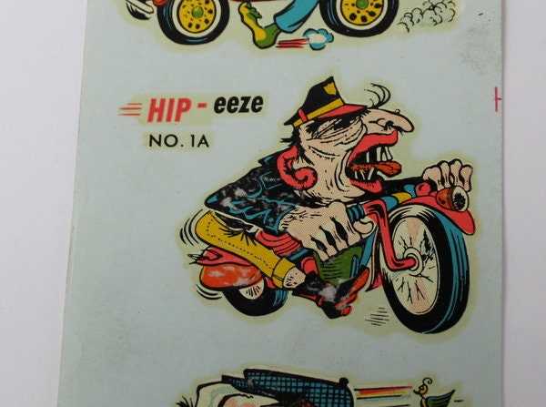 1960s Hot Rod Biker Art Water Decals by HIP - Eeze Set of 3 Ed Roth ...