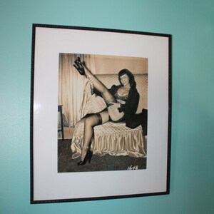 Bettie Page Framed Photo 1980s Irving Claw Collection Professionally Framed Large image 1